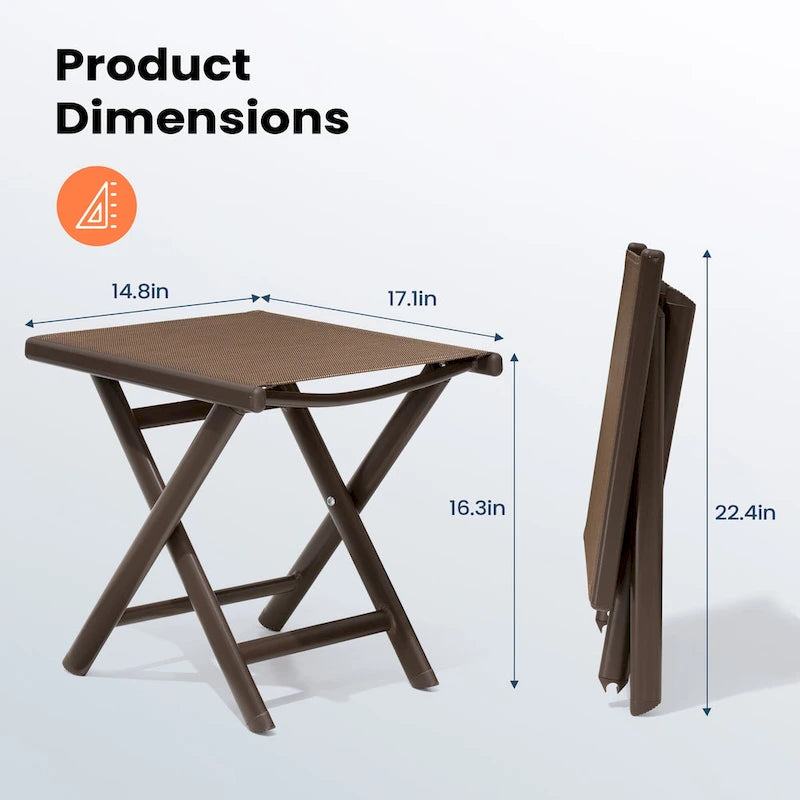 Table d'appoint pliante de patio extérieur Ottoman table d'appoint de camping support de plantes - 37,6 cm L x 43,4 cm l x 41,4 cm H