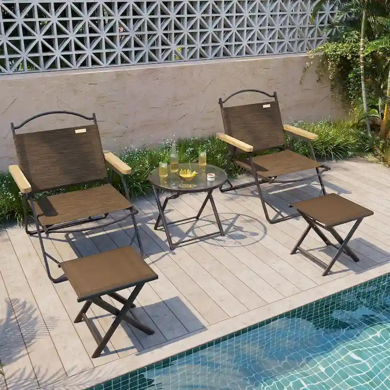 Table d'appoint pliante de patio extérieur Ottoman table d'appoint de camping support de plantes - 37,6 cm L x 43,4 cm l x 41,4 cm H