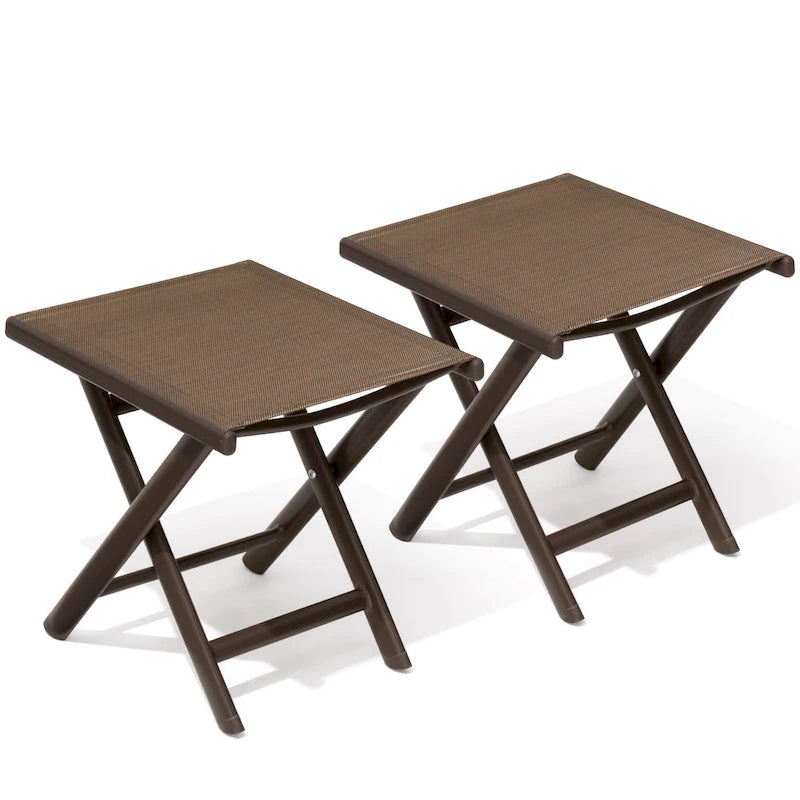 Table d'appoint pliante de patio extérieur Ottoman table d'appoint de camping support de plantes - 37,6 cm L x 43,4 cm l x 41,4 cm H