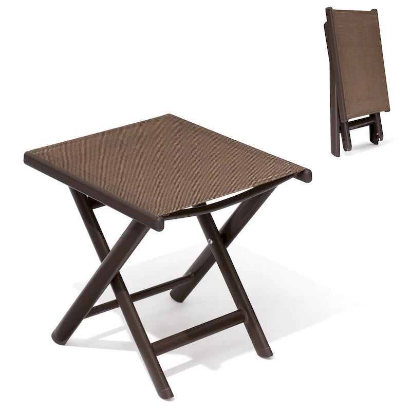 Table d'appoint pliante de patio extérieur Ottoman table d'appoint de camping support de plantes - 37,6 cm L x 43,4 cm l x 41,4 cm H