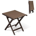Table d'appoint pliante de patio extérieur Ottoman table d'appoint de camping support de plantes - 37,6 cm L x 43,4 cm l x 41,4 cm H