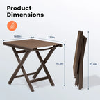 Table d'appoint pliante de patio extérieur Ottoman table d'appoint de camping support de plantes - 37,6 cm L x 43,4 cm l x 41,4 cm H