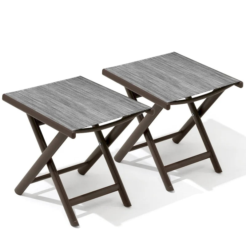 Table d'appoint pliante de patio extérieur Ottoman table d'appoint de camping support de plantes - 37,6 cm L x 43,4 cm l x 41,4 cm H