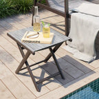 Table d'appoint pliante de patio extérieur Ottoman table d'appoint de camping support de plantes - 37,6 cm L x 43,4 cm l x 41,4 cm H
