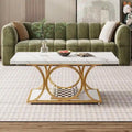 47 tables basses modernes à 2 niveaux avec plateau en faux marbre pour le salon