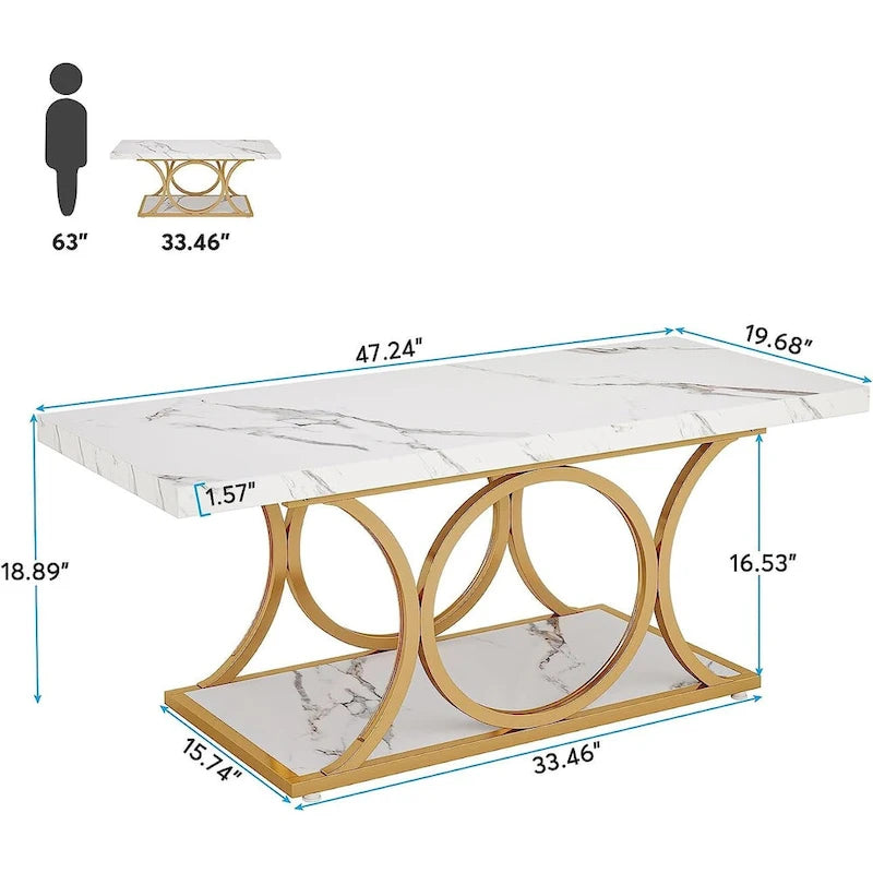 47 tables basses modernes à 2 niveaux avec plateau en faux marbre pour le salon