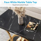 47 tables basses modernes à 2 niveaux avec plateau en faux marbre pour le salon