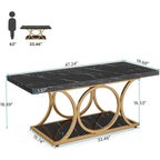 47 tables basses modernes à 2 niveaux avec plateau en faux marbre pour le salon