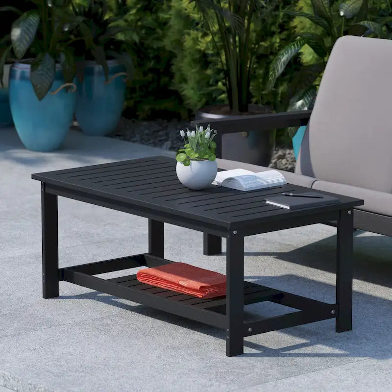 Table basse Adirondack à 2 niveaux en polyrésine, pour l'intérieur et l'extérieur
