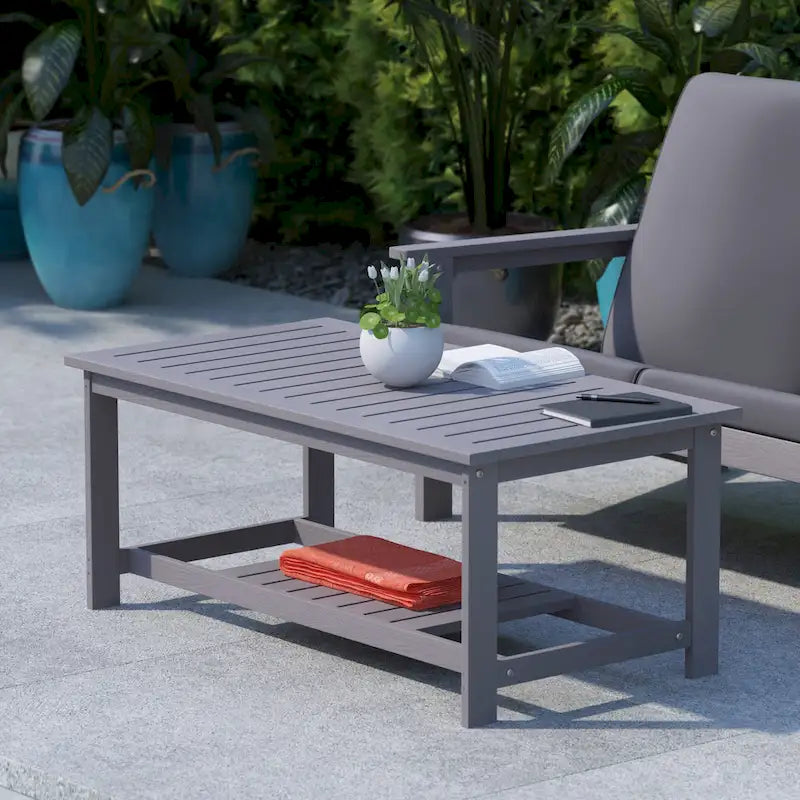 Table basse Adirondack à 2 niveaux en polyrésine, pour l'intérieur et l'extérieur