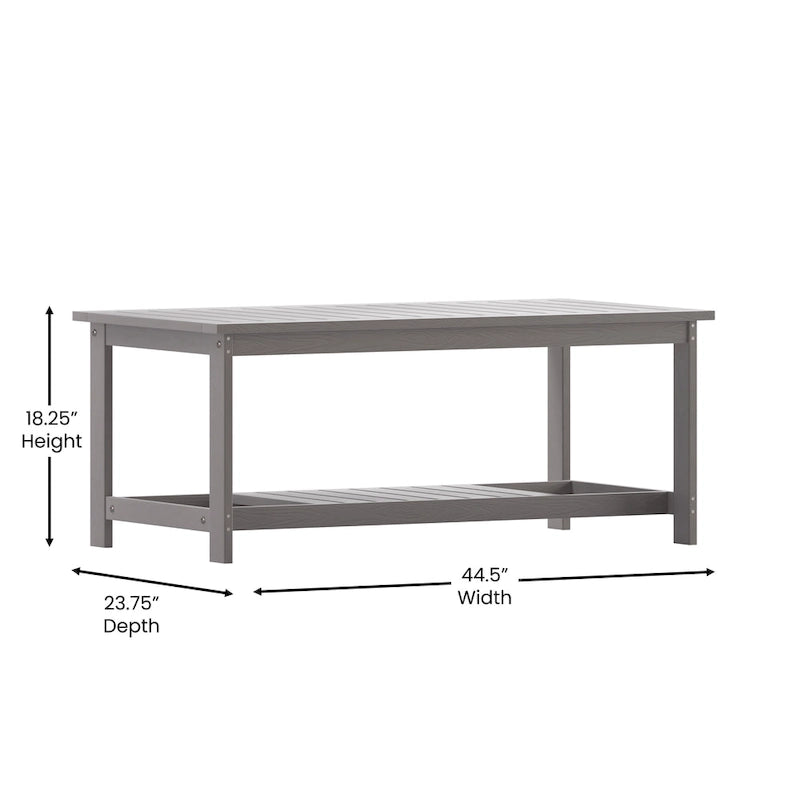 Table basse Adirondack à 2 niveaux en polyrésine, pour l'intérieur et l'extérieur