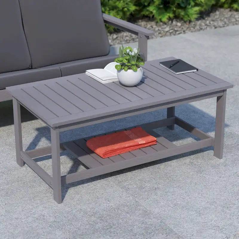 Table basse Adirondack à 2 niveaux en polyrésine, pour l'intérieur et l'extérieur