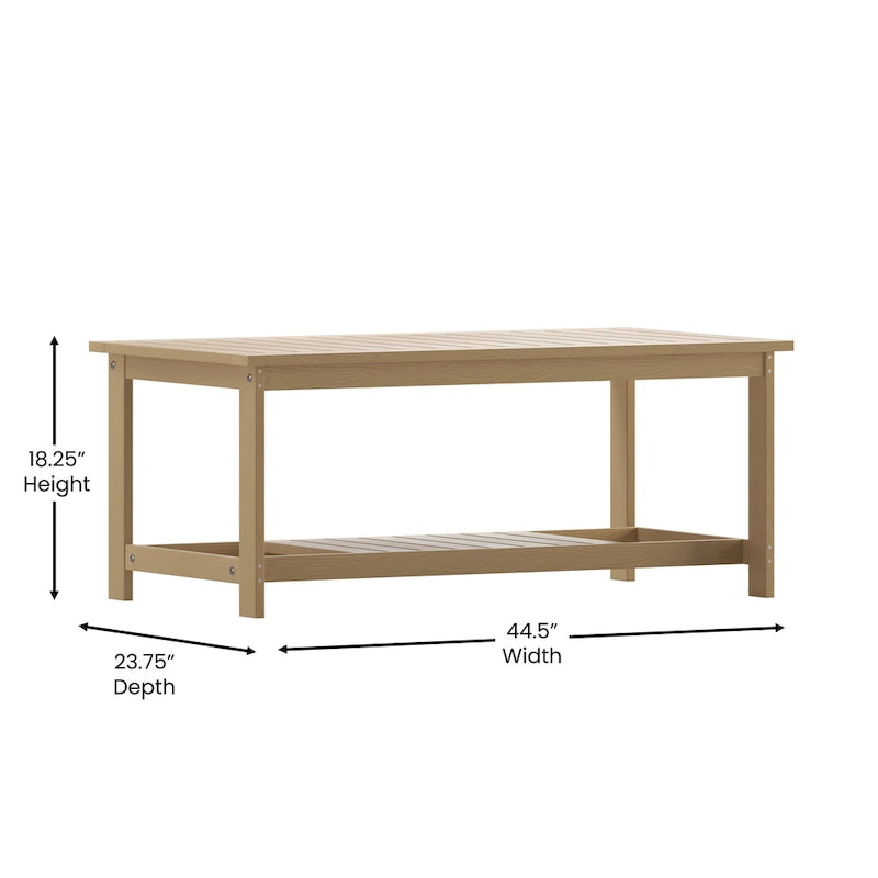 Table basse Adirondack à 2 niveaux en polyrésine, pour l'intérieur et l'extérieur