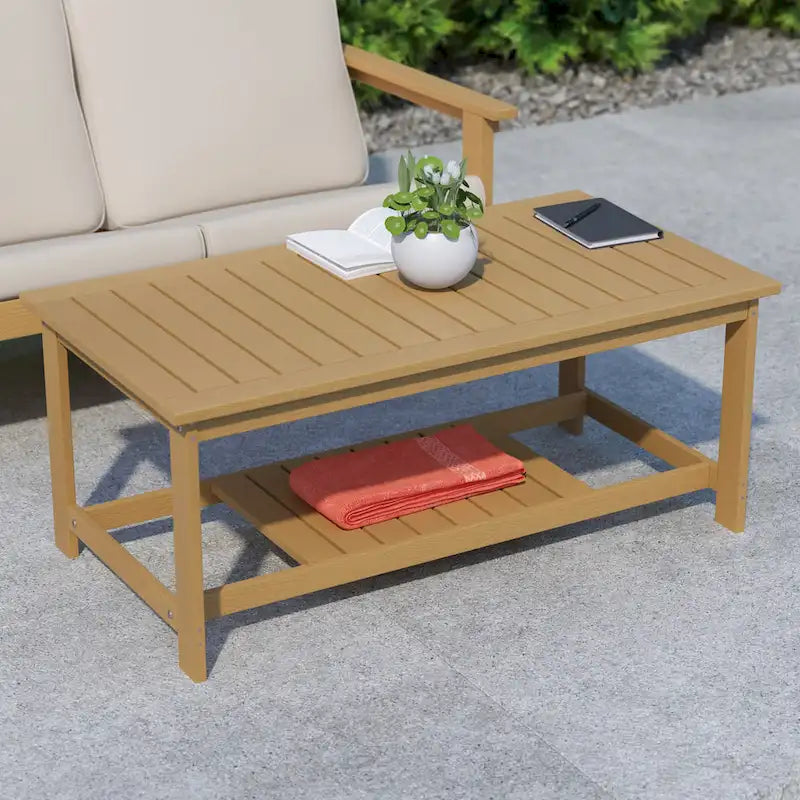 Table basse Adirondack à 2 niveaux en polyrésine, pour l'intérieur et l'extérieur