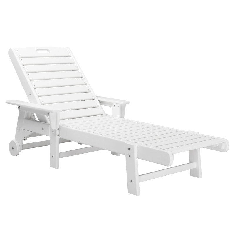 Outdoor Reclining HDPE Single Chaise (1-Piece)