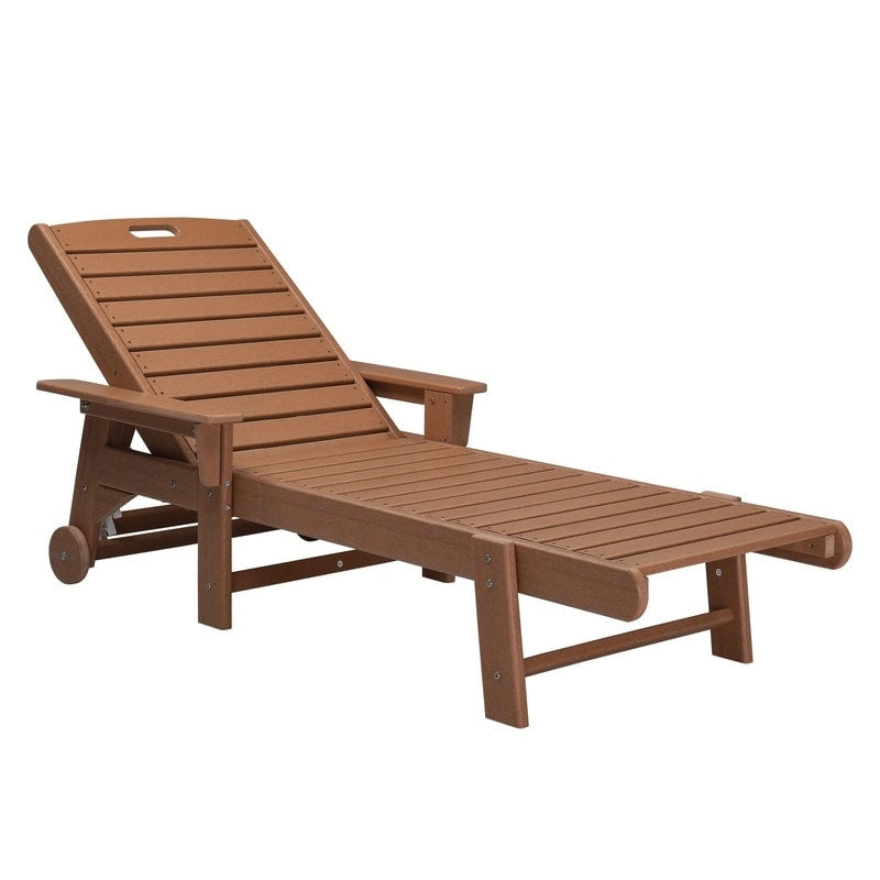 Chaise longue simple en polyéthylène haute densité inclinable d'extérieur (1 pièce)