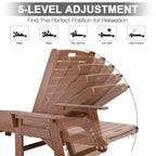 Chaise longue simple en polyéthylène haute densité inclinable d'extérieur (1 pièce)