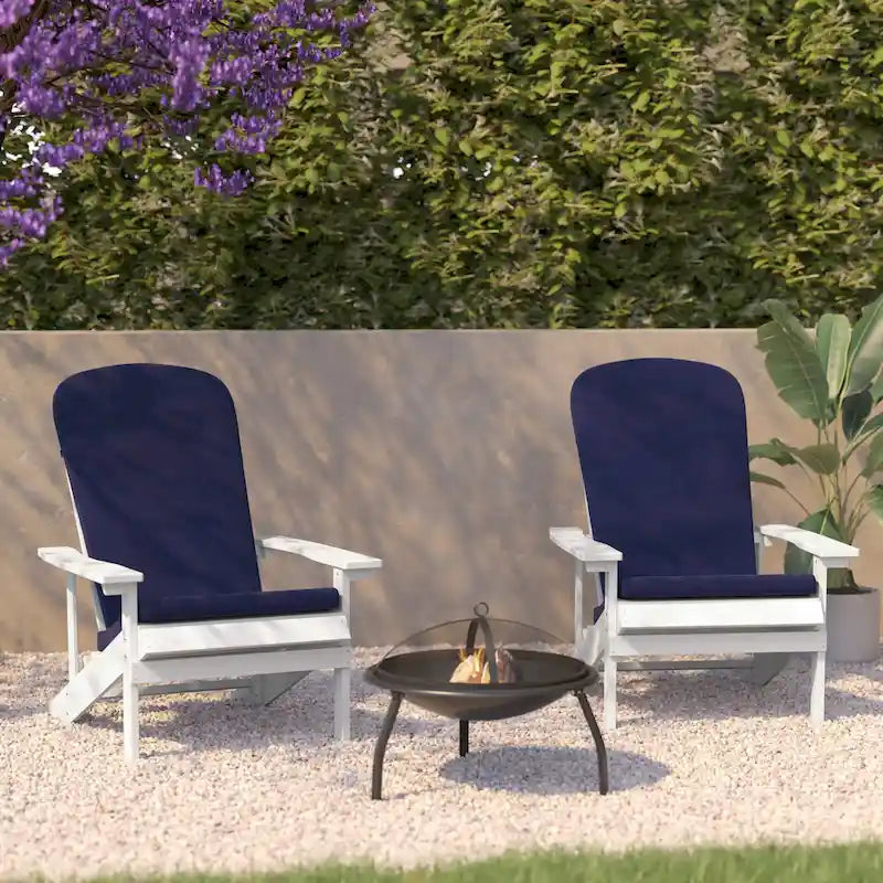 Chaises Adirondack d'intérieur/extérieur avec coussins - Lot de 2