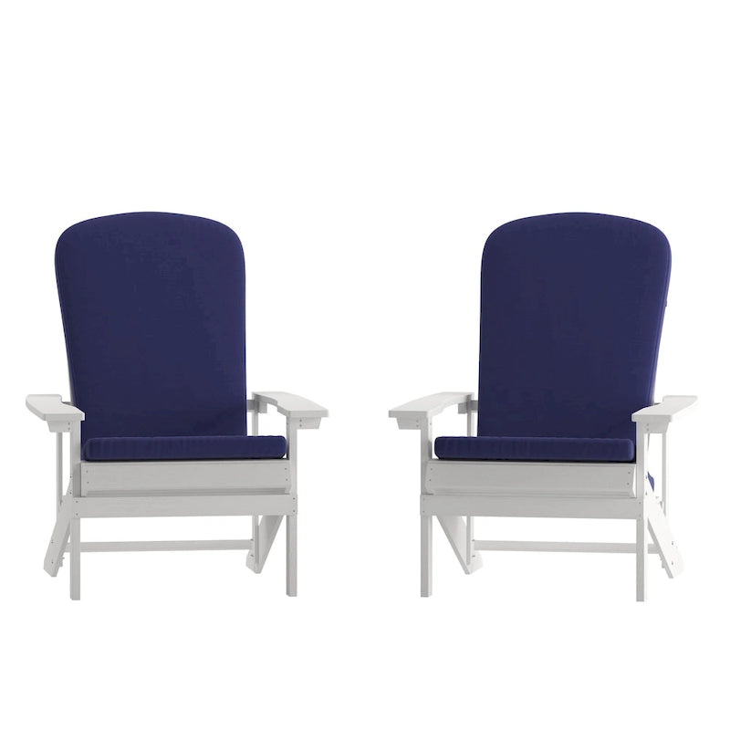Chaises Adirondack d'intérieur/extérieur avec coussins - Lot de 2