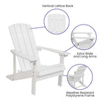 Chaises Adirondack d'intérieur/extérieur avec coussins - Lot de 2