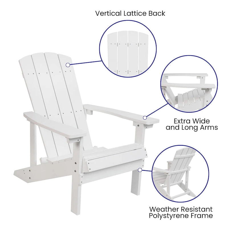 Chaises Adirondack d'intérieur/extérieur avec coussins - Lot de 2