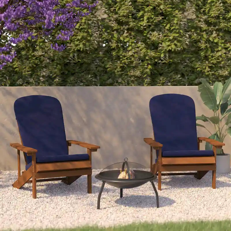 Chaises Adirondack d'intérieur/extérieur avec coussins - Lot de 2