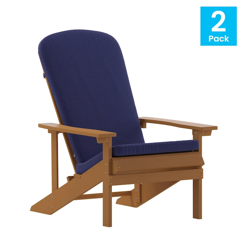 Chaises Adirondack d'intérieur/extérieur avec coussins - Lot de 2