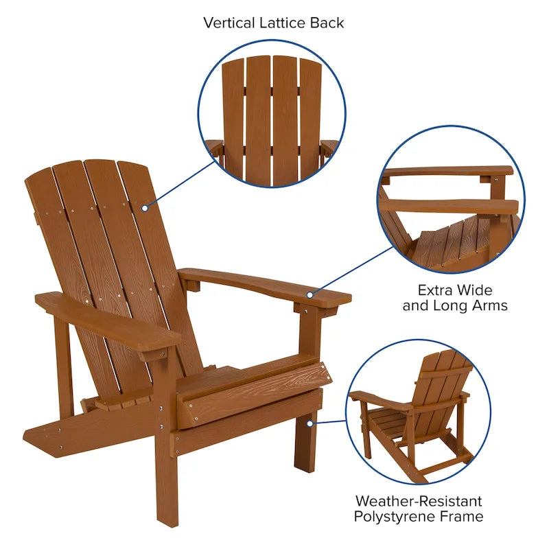 Chaises Adirondack d'intérieur/extérieur avec coussins - Lot de 2
