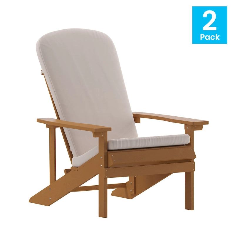Chaises Adirondack d'intérieur/extérieur avec coussins - Lot de 2