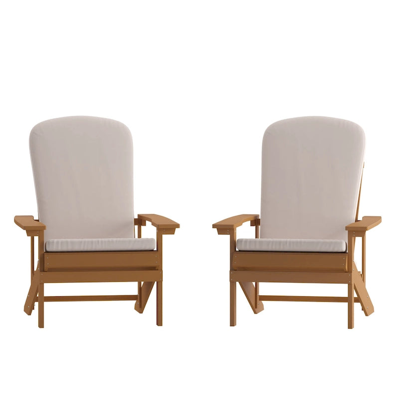 Chaises Adirondack d'intérieur/extérieur avec coussins - Lot de 2