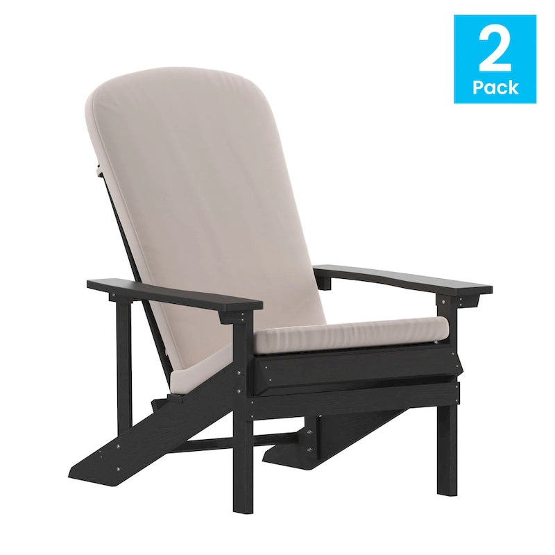 Chaises Adirondack d'intérieur/extérieur avec coussins - Lot de 2