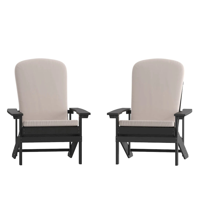 Chaises Adirondack d'intérieur/extérieur avec coussins - Lot de 2