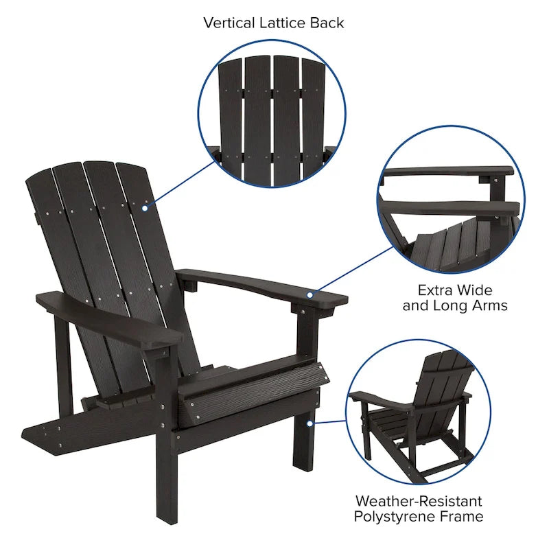 Chaises Adirondack d'intérieur/extérieur avec coussins - Lot de 2