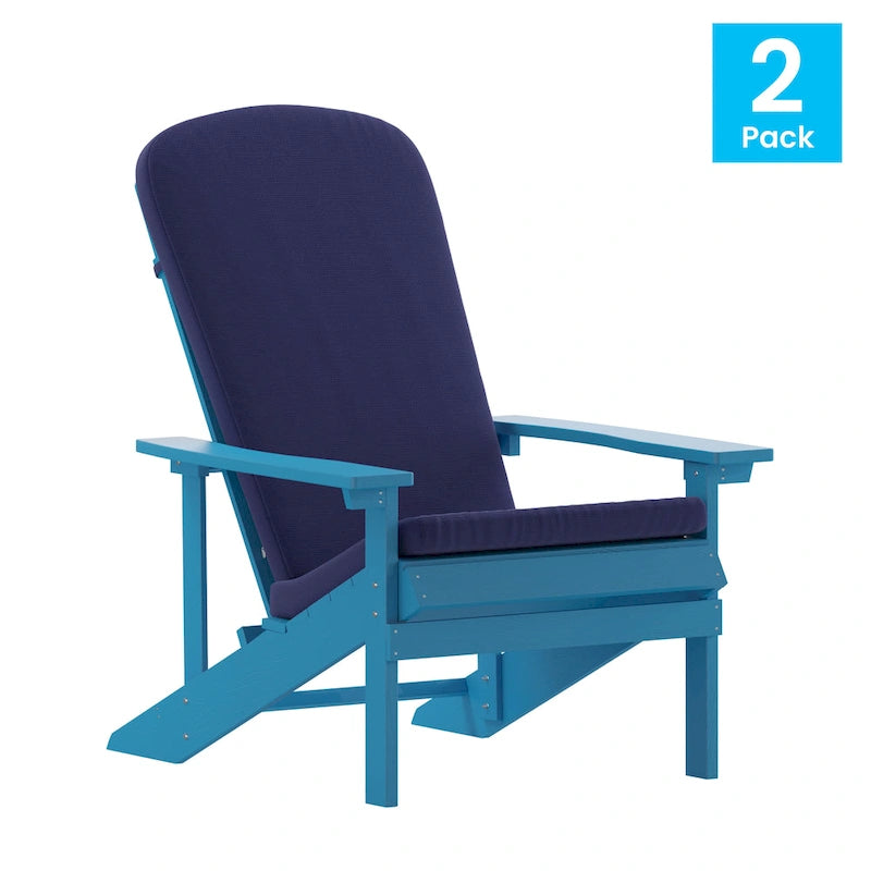 Chaises Adirondack d'intérieur/extérieur avec coussins - Lot de 2
