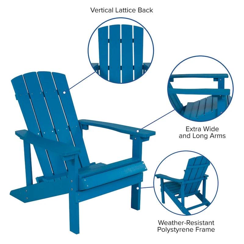 Chaises Adirondack d'intérieur/extérieur avec coussins - Lot de 2