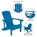Chaises Adirondack d'intérieur/extérieur avec coussins - Lot de 2