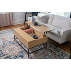 Table basse relevable avec rangement dissimulé pour salon, appartement et dortoir