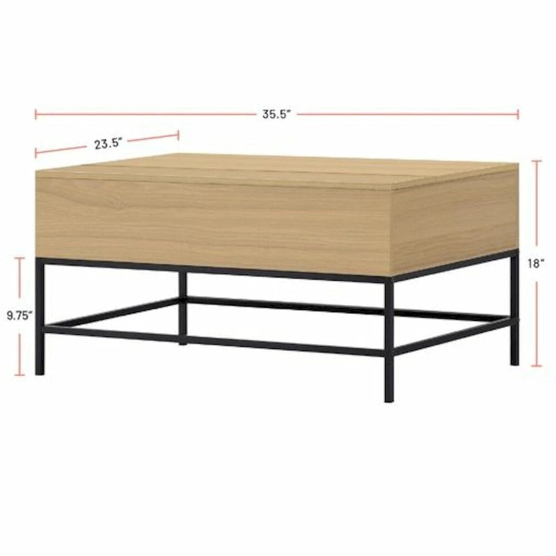 Table basse relevable avec rangement dissimulé pour salon, appartement et dortoir
