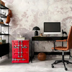 Table d'appoint industrielle de style champêtre avec 2 tiroirs de rangement