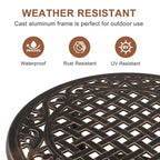 Table d'appoint d'extérieur en fonte d'aluminium, table d'appoint ronde antirouille pour l'extérieur