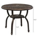 Table d'appoint d'extérieur en fonte d'aluminium, table d'appoint ronde antirouille pour l'extérieur