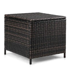 Table d'appoint de rangement en osier pour patio de 27 gallons