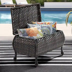 Cozywor Brown Wicker Outdoor Patio Storage Coffee Table