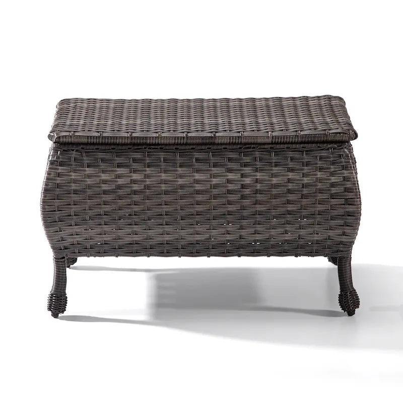 Table basse de rangement d'extérieur en osier marron Cozywor