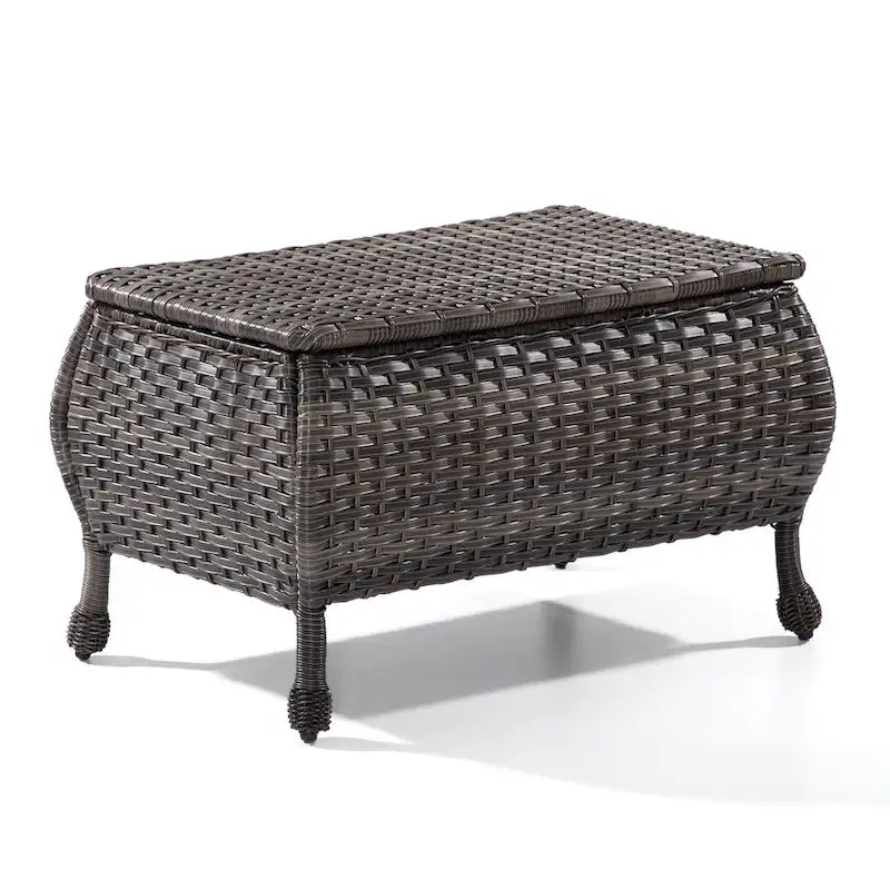 Table basse de rangement d'extérieur en osier marron Cozywor