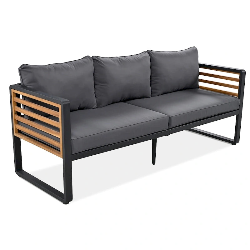 Ensemble de conversation d'extérieur 4 pièces avec coussins amovibles