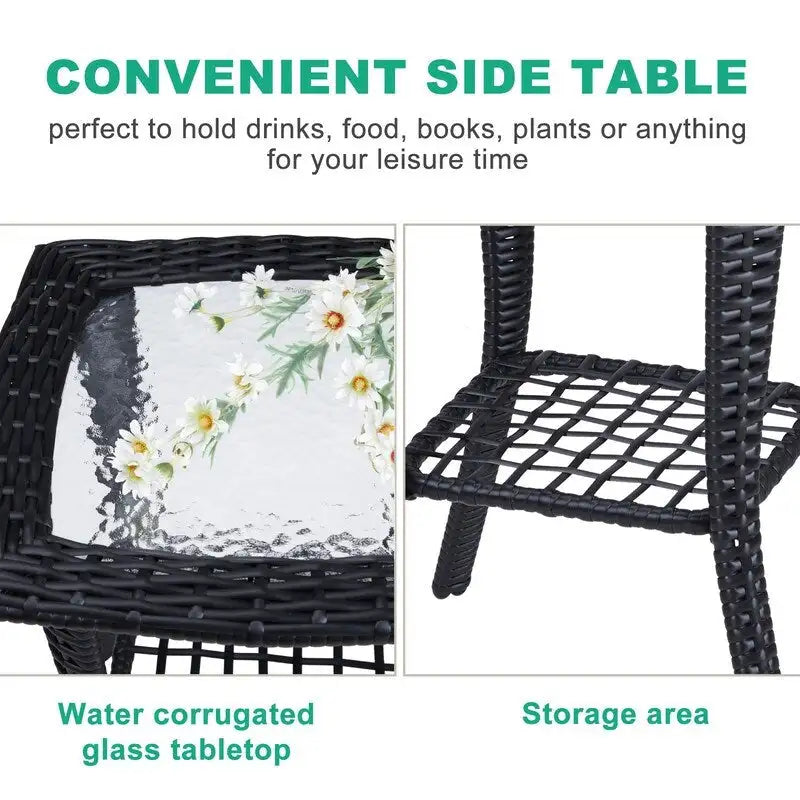 Table d'appoint en osier 22 po de Patio