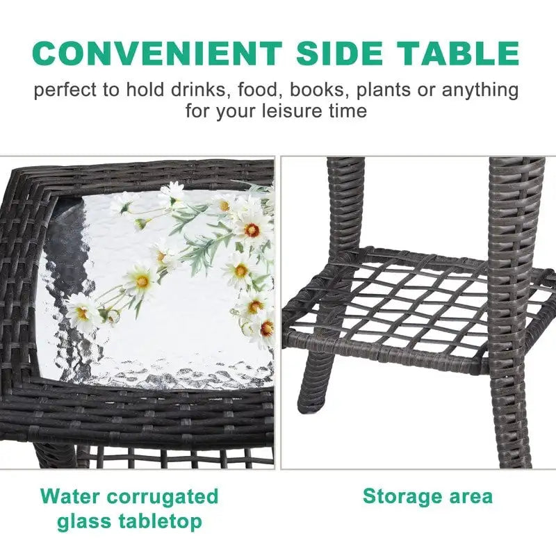 Table d'appoint en osier 22 po de Patio