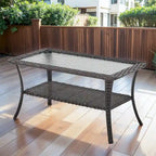Table basse de patio en rotin