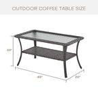 Table basse de patio en rotin